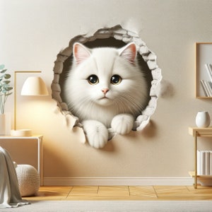 3D Cute Cat Nursery Sticker,