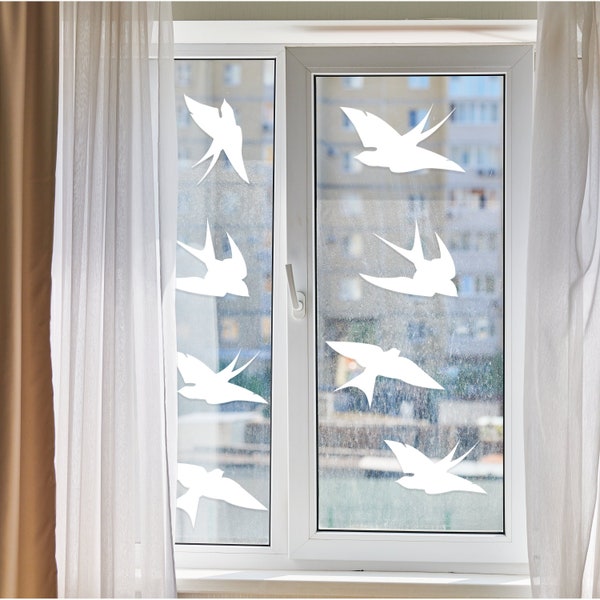 25 stickers de fenêtre anti-collision oiseau - Film protecteur dépoli dissuasion sécurité anti-collision oiseau