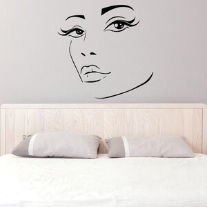 Woman Eyes Sticker Bedroom Wall Decor for Women Female Eye Lash ...