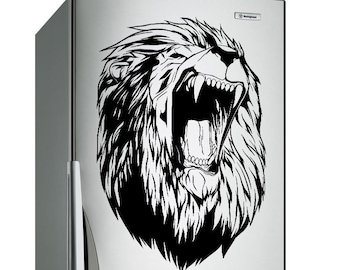 Lion Head Wall Decal Decor - Large Wild Lions Vinyl Sticker For Bedroom Living Room Decor - The Big African Predator Art Home Mural