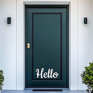 Hello Front Door Decal | Vinyl Welcome Sign for Home or Office | Modern ...