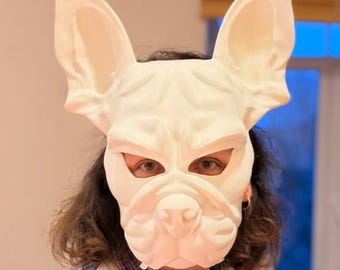 No.526 オーダーマスク　フレンチ　ブルドック キャンプ　ハンドメイド フレンチブルドッグマスク おもしろラテックス動物ヘッドマスク - Etsy