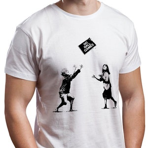 Banksy No Ball Games Mens T-shirt - Banksy Wall Art Street Shirt - Banksy Print Unisex Tee Shirt - Garffiti Graphic Art Printed Tshirt