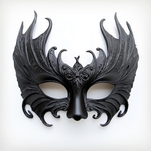 Máscara de baile de máscaras gótica impressa em 3D | Máscara de fantasia escura Máscara veneziana meia máscara | Máscara de cosplay | Máscara de filigrana barroca Máscara de festival gótico
