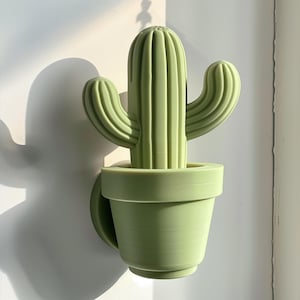 3D-geprinte cactus muurdecoratie | Moderne minimalistische plantvormige decoratie | Uniek eigentijds woonaccent voor creatieve wanddecoratie
