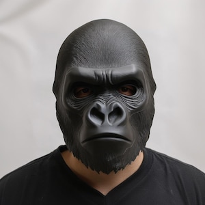 Gorilla Face Mask | 3D Printed Mask for Costume & Cosplay | Realistic Animal Mask | Funny Halloween Mask | Unique Jungle Party Prop