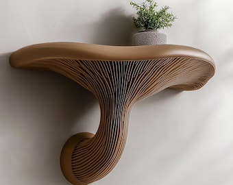 Mushroom Shelf | Floating Wall Shelf Fungi Wall Decor | 3D Printed Modern Home Accent Unique Wall Mounted Shelf | Boho Shelf Room Decor