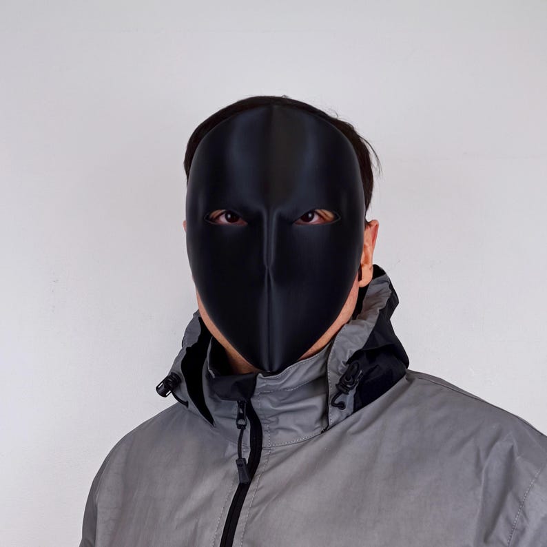 Mascarilla facial en blanco / Máscara de cosplay minimalista / Máscara de disfraz blanca o colorida / Máscara impresa en 3D para Halloween y eventos imagen 6
