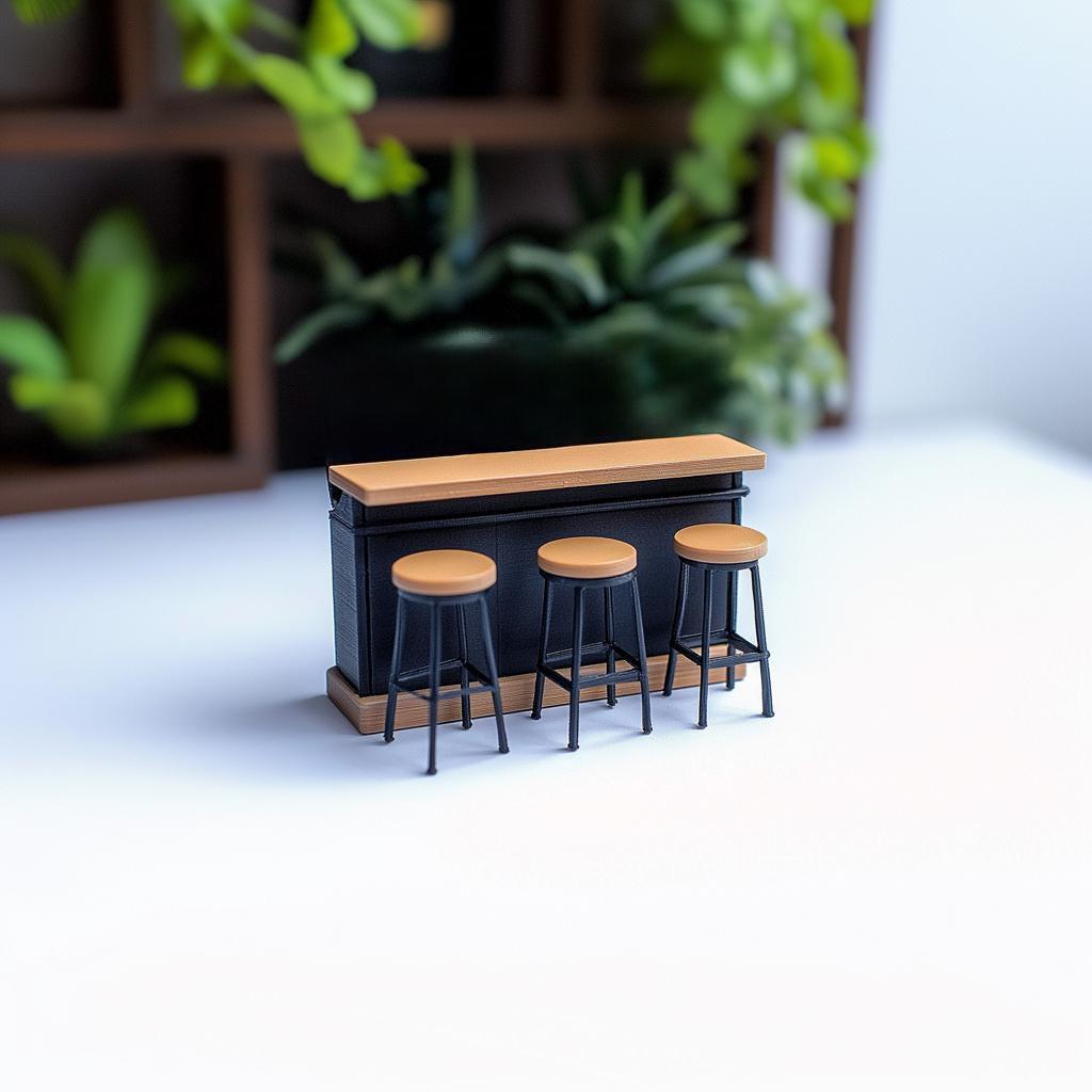 ミニチュアバーカウンターセット 1:12スケール ドールハウス家具