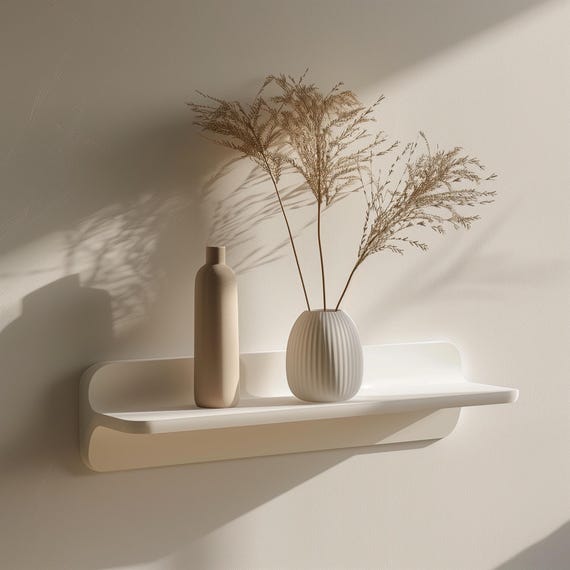 3D Printed Small Wall Shelf | Modern Floating Shelf | Minimalist Decorative Wall Display | Geometric Home Accent | Unique 3D Print Decor