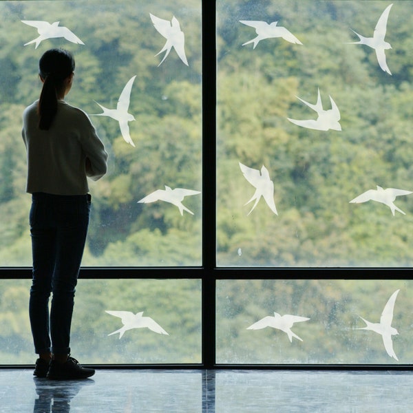 Vogel-Abziehbilder für Fenster Anti-Kollision - Fenster-Abziehbilder für Vogel-Strikes - Stoppen Sie Vögel vom Schlagen von Fenstern - Klammern für Vogel-Strikes