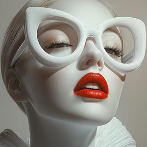 Gafas de moda impresas en 3D / Monturas extragrandes con diseño de ojo de gato / Gafas sin lentes / Accesorios de cosplay / Gafas futuristas