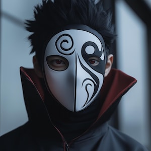 Anime Inspired Cosplay Mask | Swirl Design | Fantasy Costume Mask Conventions, Cosplay, Photoshoots, Halloween, Roleplay | 3D Printed Mask
