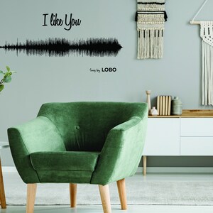 Sound Wave Art Wall Sticker - Personalised Soundwave Voice Decal - Personalized Favourite Song Music Wall Decal Living Room Bedroom Decor bild 5