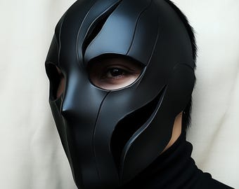 Black Tactical Face Mask | 3D Printed Full Face Mask for Men | Cyberpunk Costume Prop | Halloween Cosplay Mask | Matte Armor Mask