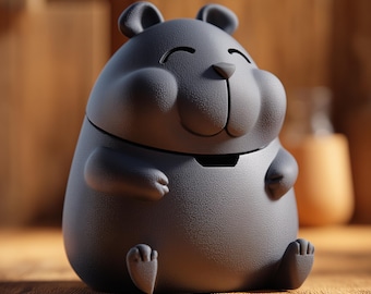 Hamster-Denkmal mit Deckel | 3D Gedruckter Haustier-Asche-Aufbewahrungsbehälter für ein gemütliches Regaldekor und eine kleine Tiererinnerungsanzeige