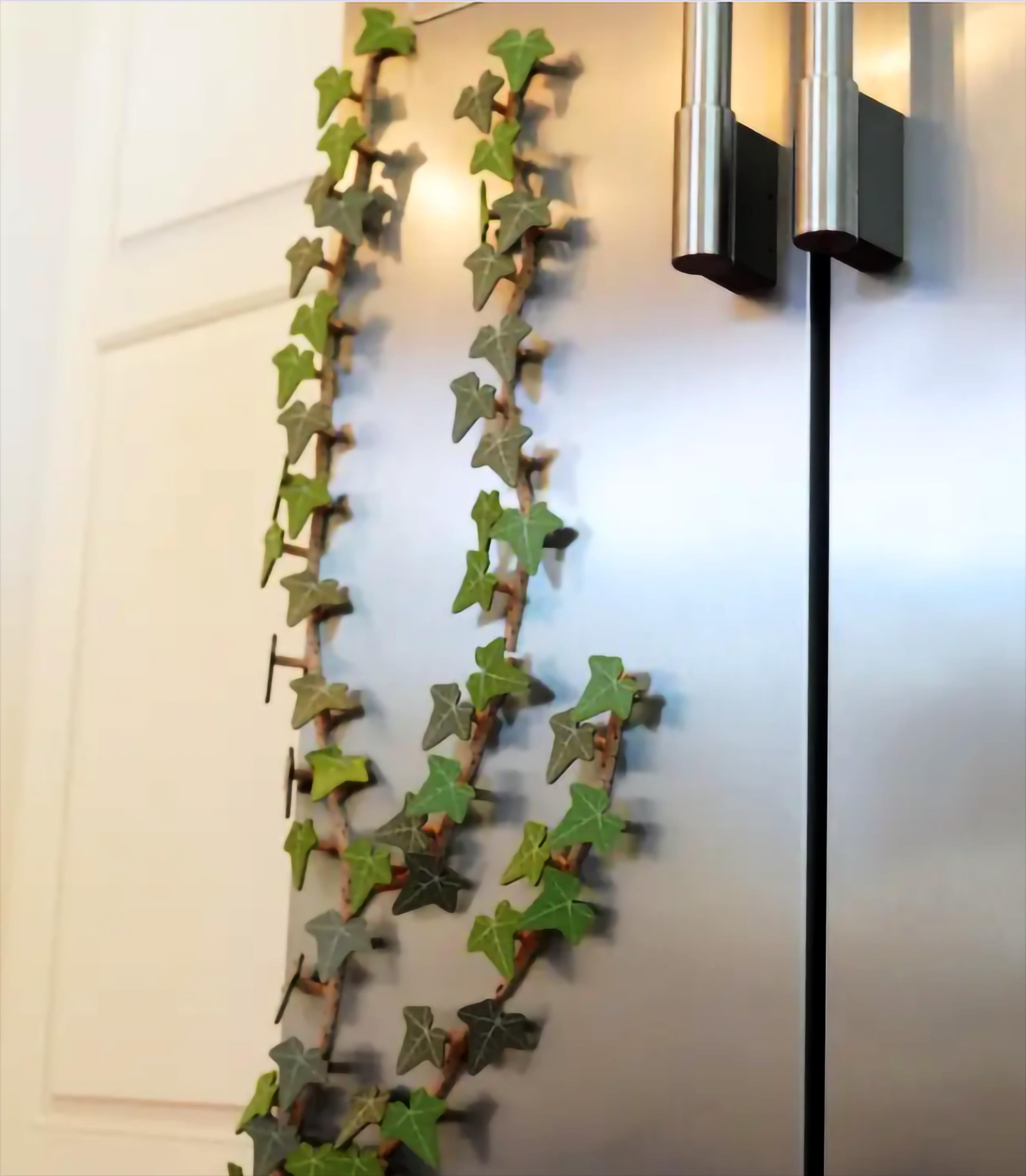 English Ivy Fridge Magnet | Flexible Climbing Magnet Vine | Articulated Ivy for Fridge | Magnetic Leaf Decor 3D Printed Ivy Magnet Organizer