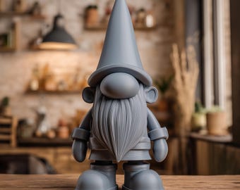 3D-geprint schattig kabouterbeeldje, Scandinavisch tombe-beeldje, minimalistische Scandinavische tafeldecoratie, speelse plankaccenten, fantasiefiguur