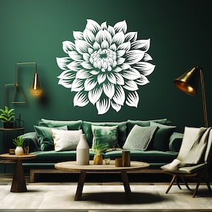Large Vinyl Flower Wall Decal - Elegant Floral Wall Sticker - Home ...