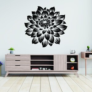 Large Vinyl Flower Wall Decal - Elegant Floral Wall Sticker - Home ...