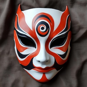 Ninja Cosplay Japanese Fox Warrior Mask | 3D Printed Samurai Anime Inspired Mask | Demon Warrior Halloween Cosplay Mask | Shinobi Mask