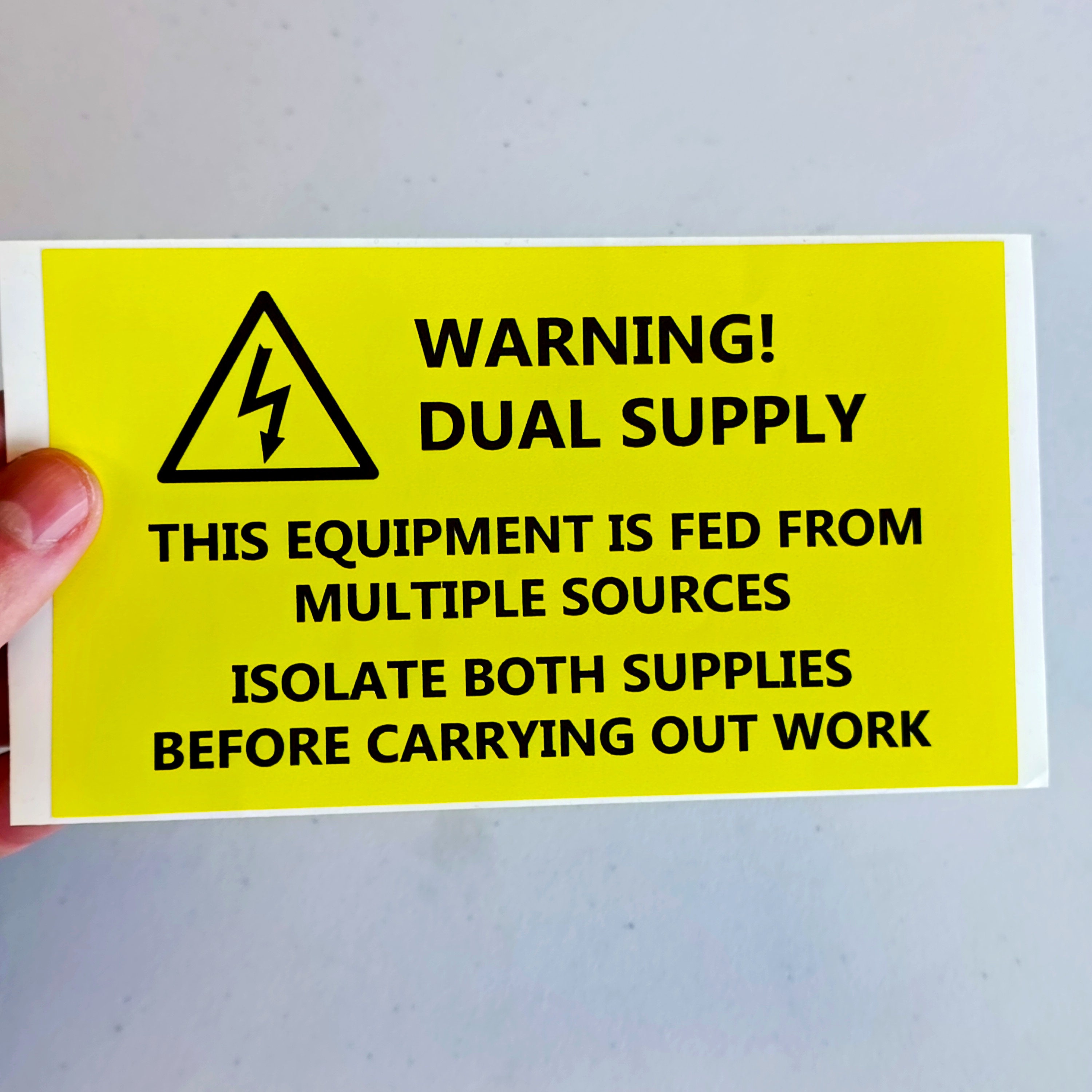 Dual Supply Warning Label Sticker | Electrical Safety Decal | Multiple ...