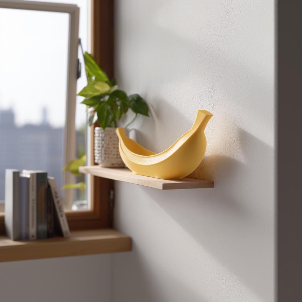 3D Printed Banana Boat Bowl | Modern Yellow Candy Dish and Key