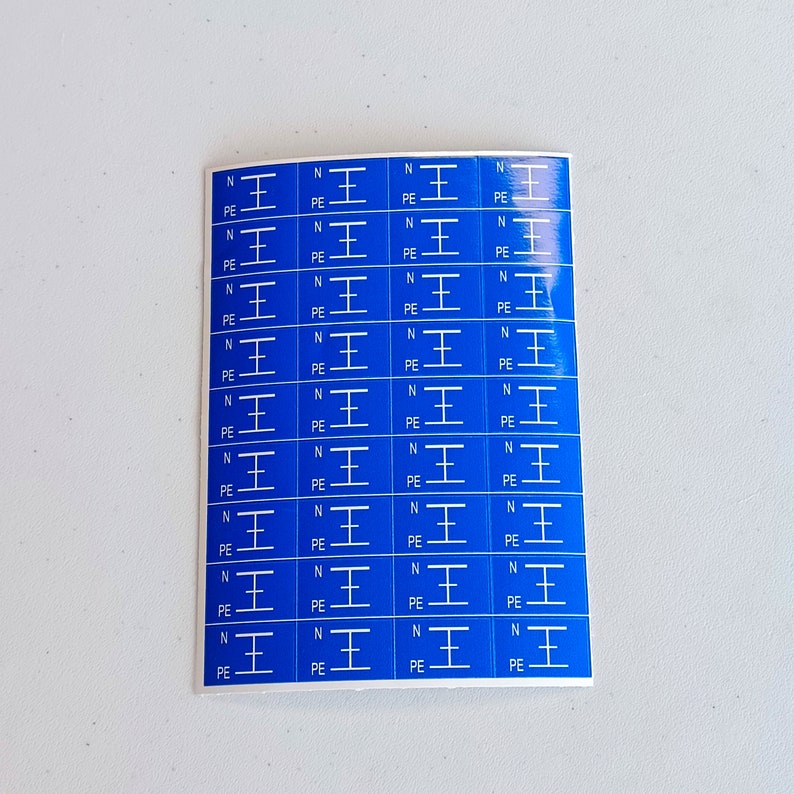 Grounding Point Tags Blue Grounding Symbol Stickers | Square 'G' Electrical Component Labels ...