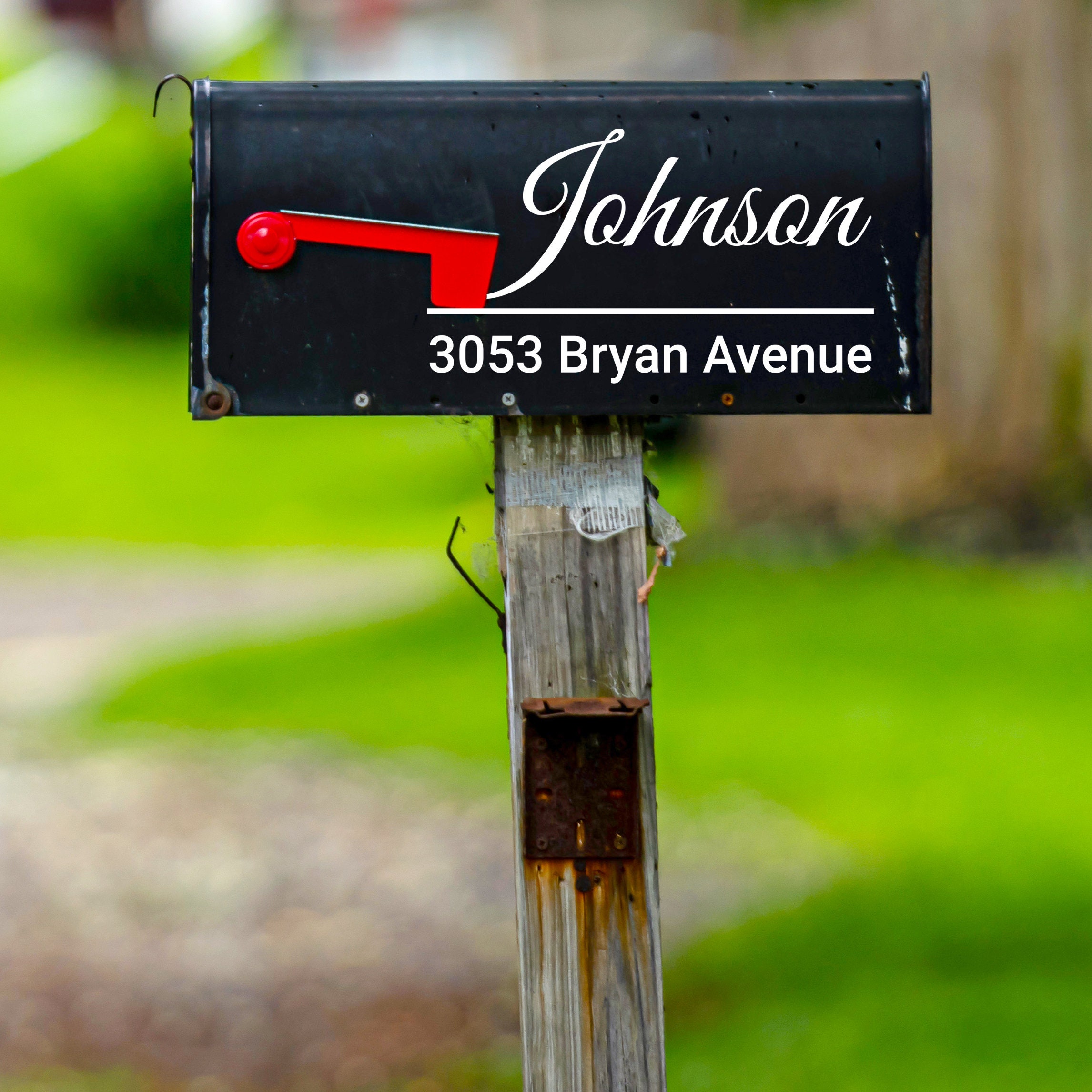 Mailbox Signs Personalized Reflective Mailbox Decal - Custom Reflector House Address ...