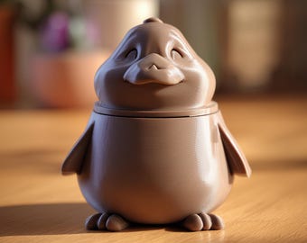 Enten-Urne mit Deckel | 3D Gedruckt Haustier Asche Andenken Behälter für Vogel Erinnerung Regal Dekor Tribut Geschenk und Display Accent Home