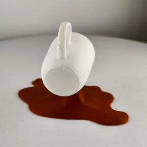 Spilled Espresso Macchiato Cup Sculpture | 3D Printed Coffe Cup Art | Coffee Lover Gift | Kitchen Decor | Café Display | Unique Barista Gift image 7