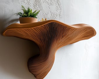 Fungi Floating Wall Shelf | 3D Printed Mushroom Organic Wall Decor | Nature Inspired Home Accent Modern Wall Mounted Shelf | Aesthetic Decor