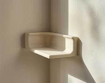 Estante de pared de esquina impreso en 3D / Diseño minimalista de estante flotante para espacios pequeños / Decoración de pared moderna de PLA, almacenamiento y organizador para el hogar