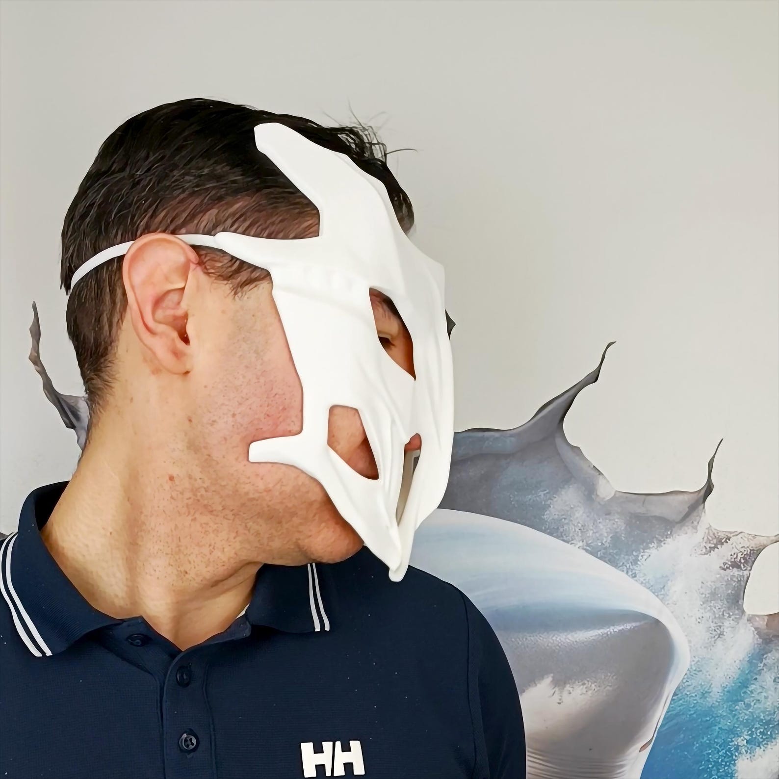 Biomorphic Cyberpunk Warrior Mask | 3D Printed Futuristic Skeleton Mask ...