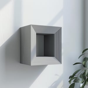 Geometrisches Wandregal aus 3D-Druck | Modernes, minimalistisches Wandregal-Design | Einzigartige quadratische Form | Zeitgenössisches Wandaccessoire für Ihr Zuhause