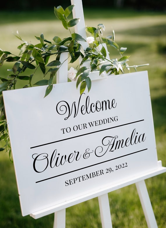 Letreros De Bienvenida De Boda, Calcomanías De Letrero De Bienvenida A Nuestra Boda