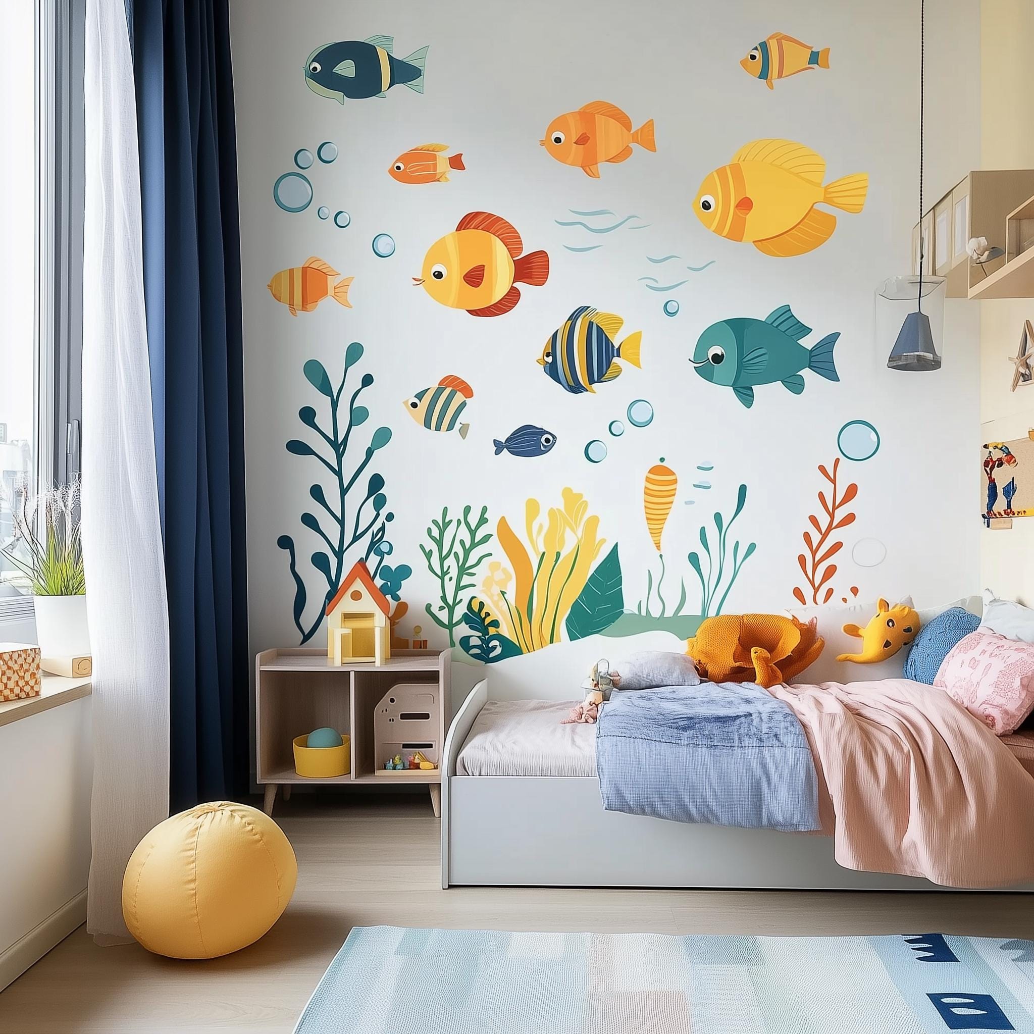Underwater Wall Decals for Kids | Ocean-themed Nursery Decor | Colorful ...
