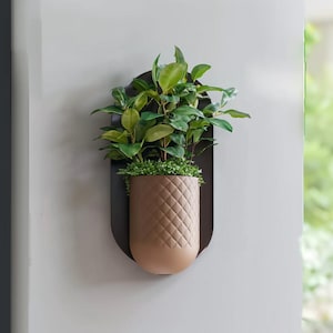 Modern Wall Planter | Minimalist Mounted Planter | Indoor Hanging Planter | Hidden Wall Mount | Home Decor 3d Printed Self-Watering Planter