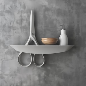 3D Printed Scissors Wall Shelf | Modern Artistic Floating Shelf Design | Unique Functional Home Decor | Contemporary Creative Wall Accent