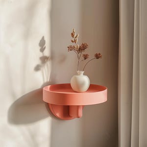 3D Printed Round Wall Shelf | Modern Minimalist Floating Shelf with Circular Design | Contemporary Wall Decor for Stylish Home Interiors