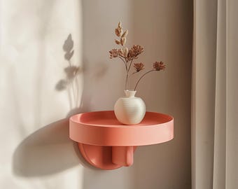 3D Printed Round Wall Shelf | Modern Minimalist Floating Shelf with Circular Design | Contemporary Wall Decor for Stylish Home Interiors