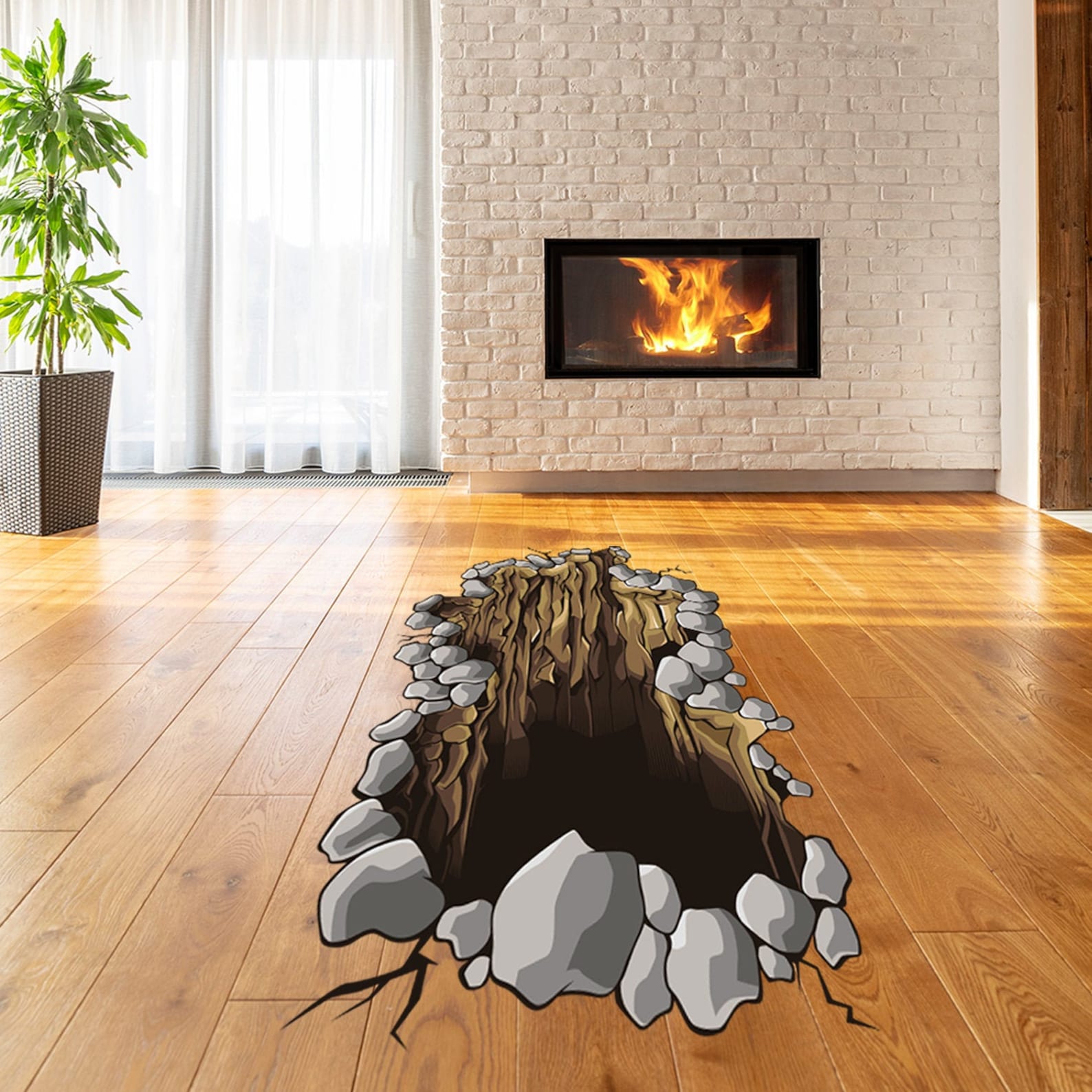 3d Floor Decal Large Peel and Stick Portal Flooring Vinyl Etsy Canada