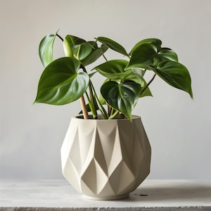 3D gedruckter geometrischer Pflanzer | Moderner facettierter Blumentopf | Minimalistischer Blumentopf | Einzigartige Wohnkultur | Geschenk für Pflanzenliebhaber