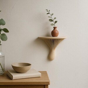 3D Printed Mushroom Wall Shelf | Floating Shelf | Organic Modern Decor | Wabi Sabi Japandi Shelf | Nature Inspired Wall Art image 9