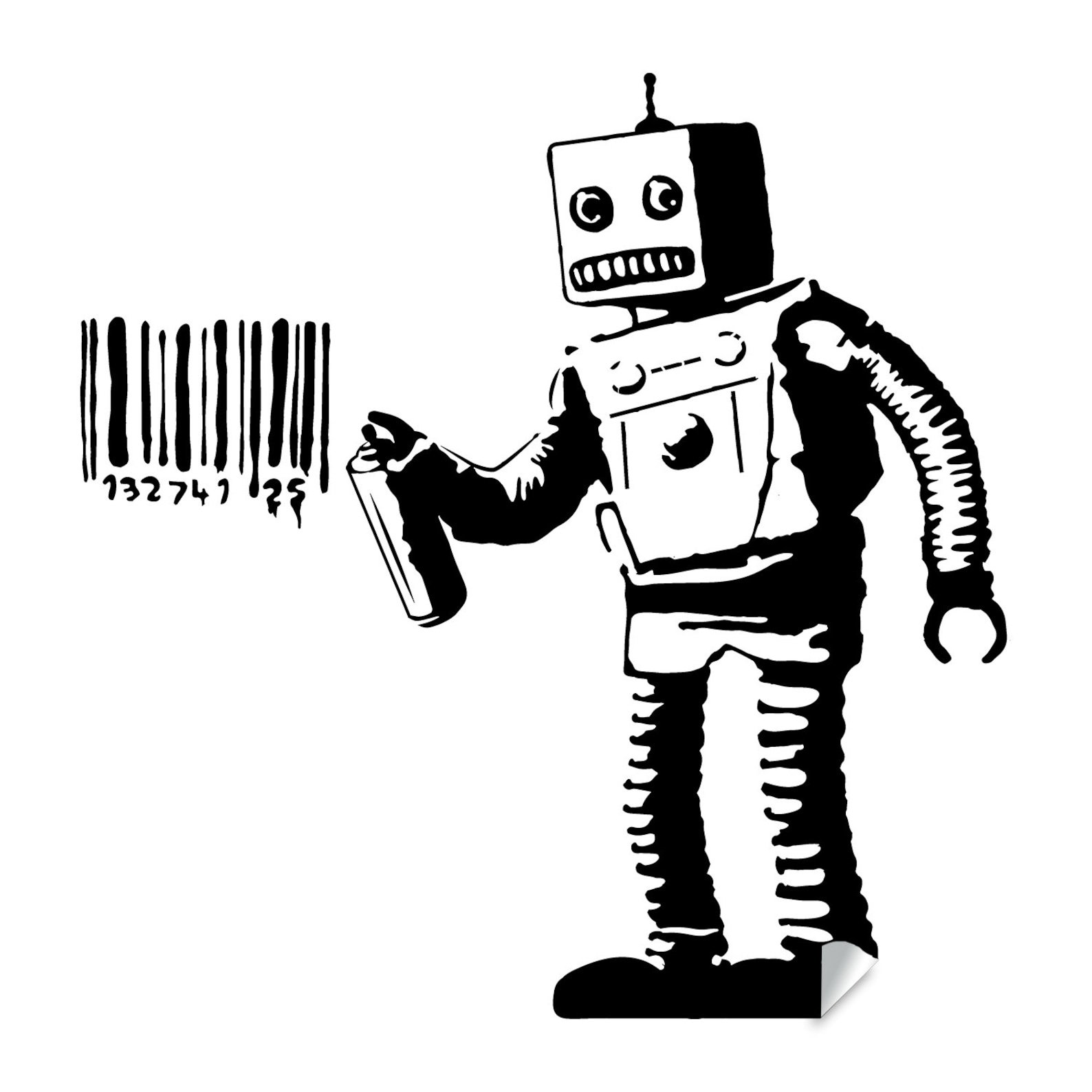 Banksy Barcode Robot Wall Vinyl Sticker Street Art Graffiti Etsy