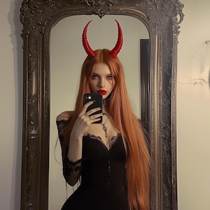 3D gedruckte Dämonen Hörner | Drachen Hörner Kostüm | Teufel Cosplay Headpiece | Gothic Fantasy Hörner | Halloween Cosplay Zubehör