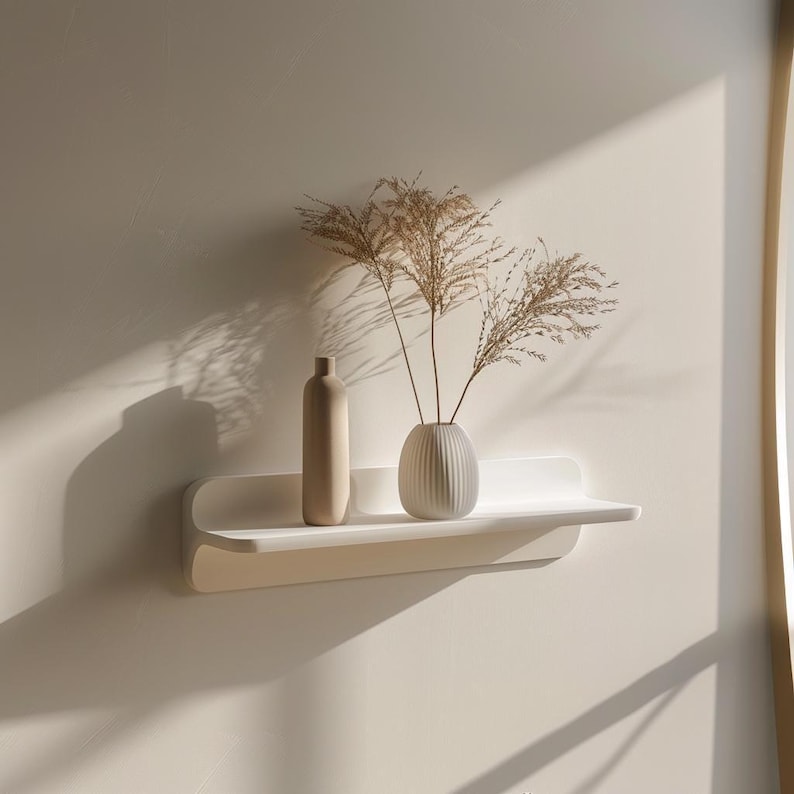 3D Printed Small Wall Shelf | Modern Floating Shelf | Minimalist Decorative Wall Display | Geometric Home Accent | Unique 3D Print Decor image 5