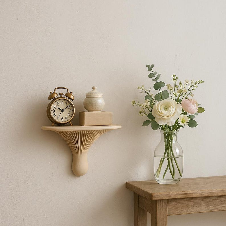 3D Printed Mushroom Wall Shelf | Floating Shelf | Organic Modern Decor | Wabi Sabi Japandi Shelf | Nature Inspired Wall Art image 7