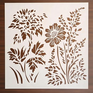 Floral Stencil | Large Flower Stencil | Reusable DIY Craft Stencil | Wall Painting Stencil | 3d Printed Wood Sign Canvas Stencil