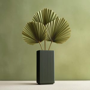 Vaso rettangolare stampato in 3D / Vaso alto moderno a coste / Vaso minimalista in plastica PLA / Vaso decorativo per fiori secchi o freschi - Regalo unico